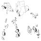 Spare parts list drawing for rear engine mount and support plate for Ponton 180b, 180c, 180Db and 180Dc