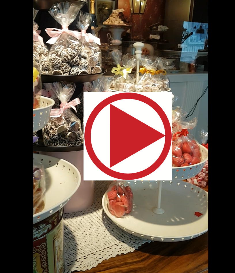 Admiring all the candy at Augusta Janssons in Sigtuna
