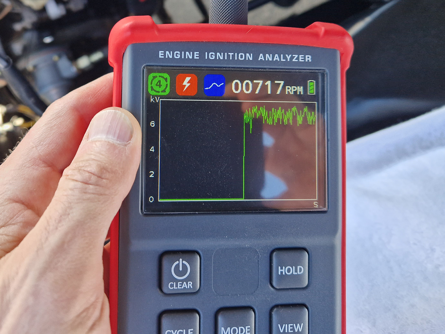 Tests with an ignition analyzer