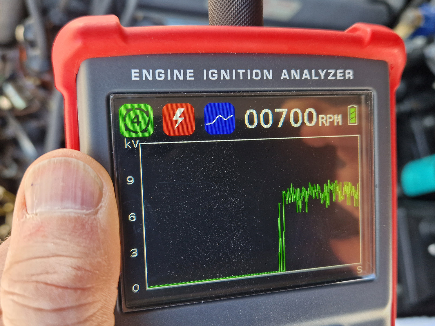 Tests with an ignition analyzer